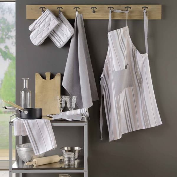 Köksförkläde - INRETS LJUDFÖR - Randigt - Grått - Bomull/Polyester - 60x84 cm