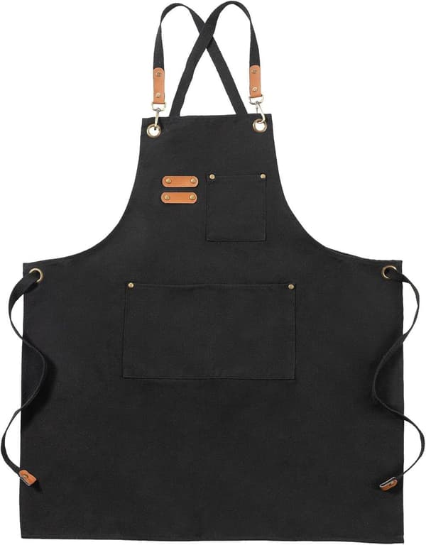 Purjekangasesiliina, säädettävä alaselkä, 3 taskua, keittiöön, grilliin ja taiteeseen, unisex