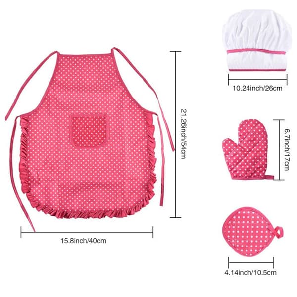 Barnbakarkostym, kökskostym för rollspel, barnförkläde, barnförkläde charlotte, tillbehör