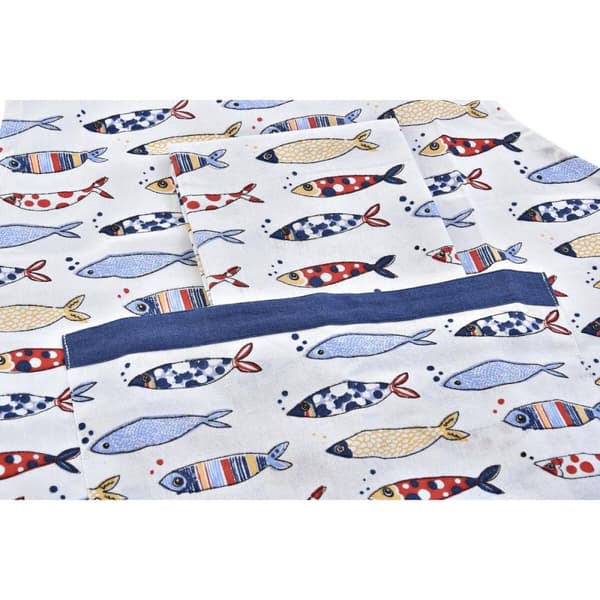 Köksuppsättning DKD Home Decor Havsblå Polyester Bomull (60 x 80 x 0,5 cm) (2 antal)