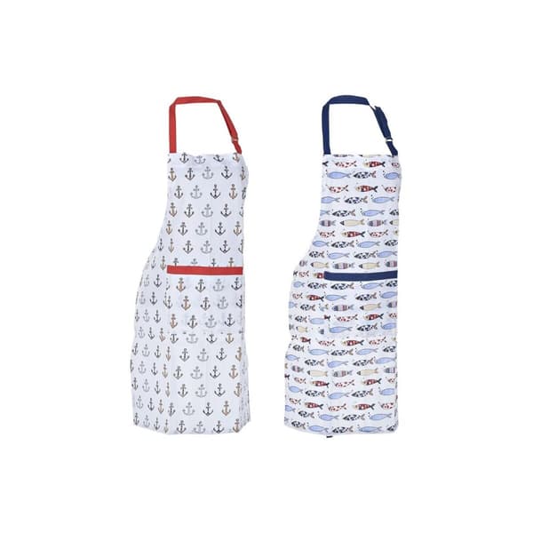 Köksuppsättning DKD Home Decor Havsblå Polyester Bomull (60 x 80 x 0,5 cm) (2 antal)