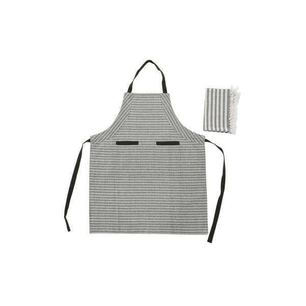 Förkläde med ficka DKD Home Decor 70 x 1 x 85 cm Grå Bomull Vit Grön