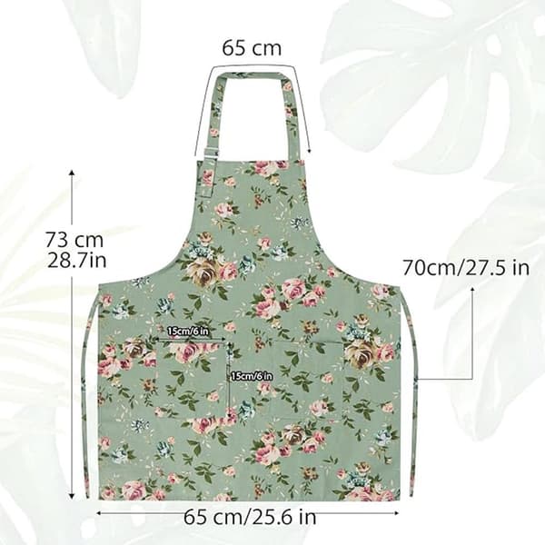 Lollanda Køkkenforklæde med blomstermønster – justerbare stropper, stilfuld og praktisk stænkplade til madlavning, bagning og grillning