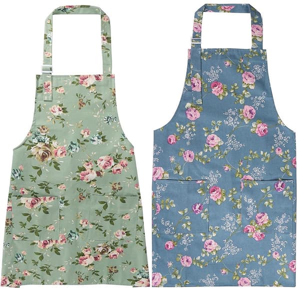 Lollanda Køkkenforklæde med blomstermønster – justerbare stropper, stilfuld og praktisk stænkplade til madlavning, bagning og grillning