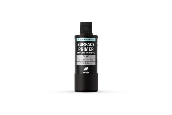 Vallejo 74.660, Primer grundfärg, Metall, Polyvinylklorid (PVC), Trä, Färdigblandad, Svart, Glans, 200 l