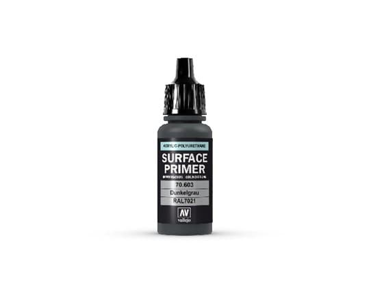 Vallejo 70.603, Primer grundfärg, Metall, Plast, Polyvinylklorid (PVC), Trä, Färdigblandad, Grå, 0,017 l, 1 styck