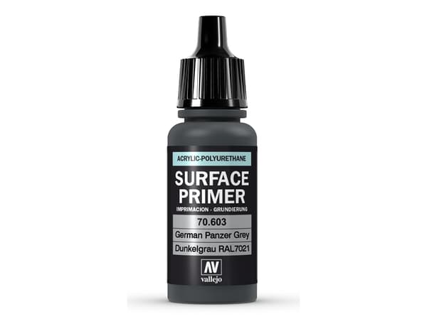 Vallejo 70.603, Primer grundfärg, Metall, Plast, Polyvinylklorid (PVC), Trä, Färdigblandad, Grå, 0,017 l, 1 styck