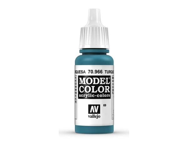 Vallejo 70.966, 17 ml, Turkis, Matte, Flaske