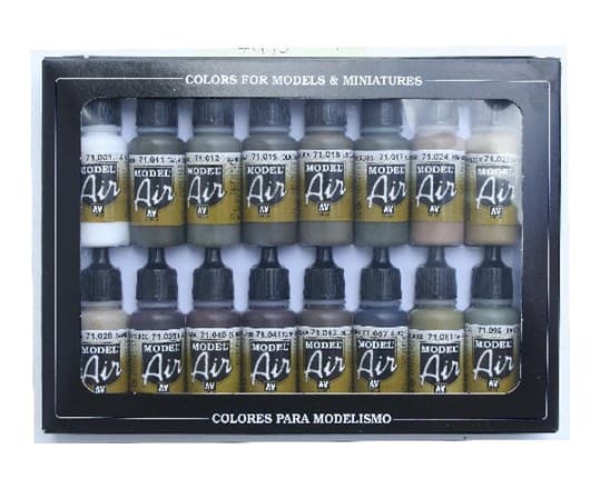 Vallejo 71.190, 17 ml, Svart, Brun, Grön, Grå, Oliv, Röd, Umbra, Vit, Gul, Matt, Flaska