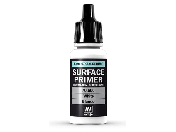 Vallejo 70.600, Primer grundfärg, Metall, Plast, Polyvinylklorid (PVC), Trä, Färdigblandad, Vit, 0,017 l, 1 styck