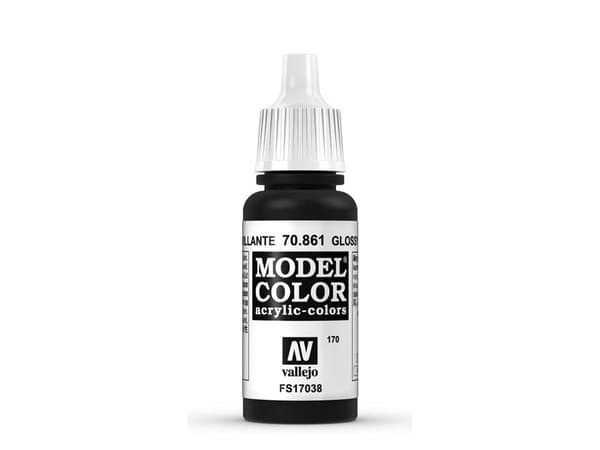 Vallejo 70.861, 17 ml, Svart, Glansigt, Flaska