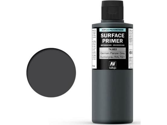 Vallejo 74.603, Primer grundfärg, Metall, Plast, Polyvinylklorid (PVC), Färdigblandad, mässing, Metall, Plast, Trä, Svart, Grå, Matt