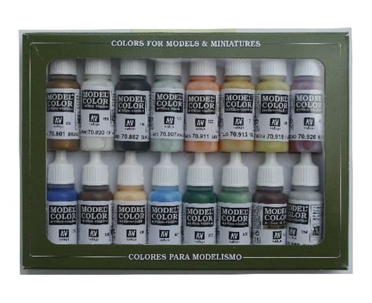 Vallejo 70.146, 17 ml, Blå, Grön, Grå, Orange, Röd, Vit, Gul, Matt, Flaska