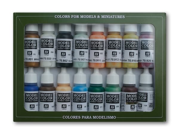 Vallejo 70.146, 17 ml, Blå, Grön, Grå, Orange, Röd, Vit, Gul, Matt, Flaska