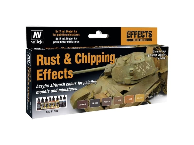 Vallejo 71186 Modelbane-farvetint Rødbrun, Mørkebrun, Rist, Lysebrun, Brun-orange, Okker 8 stk