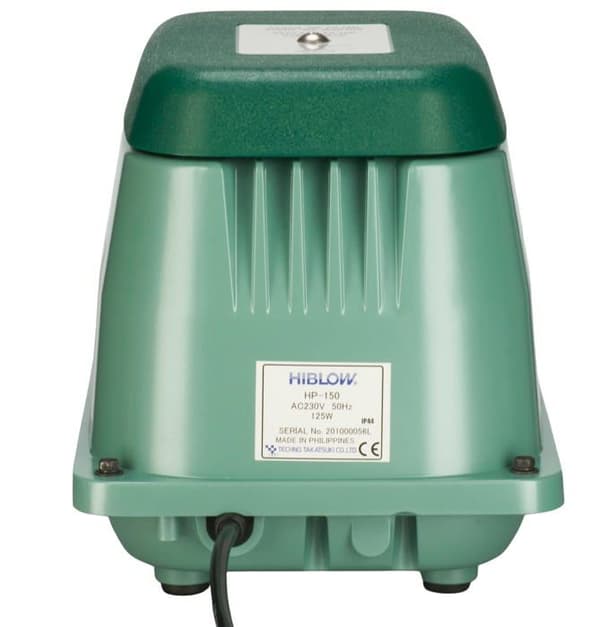 Luftpump - Hiblow luftspridare - SC391 - Hp-150 luftpump 180Lmin på 1,3m, 18mm utlopp, 125 Watt