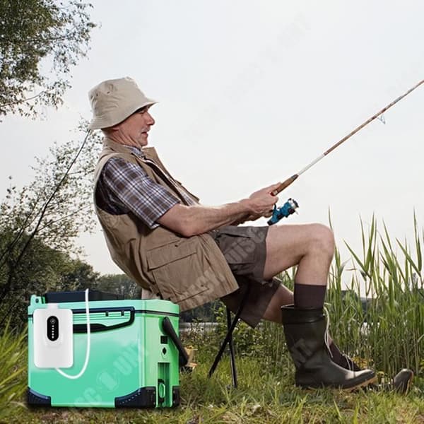 TD® laddningsbar solar syrgaspump AC och DC litiumbatteri utomhusakvarium fisktank transport syrgaspump