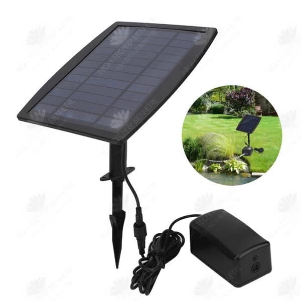 Utomhussolpump - HÖGTEKNISK &amp; VÄLBEFINNANDE - 6V/2,5W - 1800mAh litiumbatteri - Flödeshastighet 1L/min - 50dB