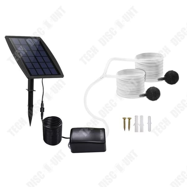 TD® Bärbar Solar Aquarium Syrgaspump Utomhusfiske Liten fiskdamm Fisktank Syrgaspump