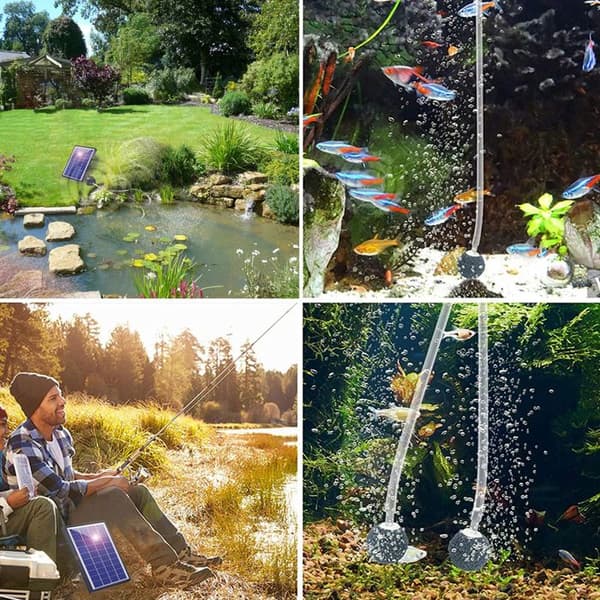 INN Solenergi syre pump 6W 0,8L/MIN pump bassin lufter bassin luftpump för akvarium hög effekt solsyresystem