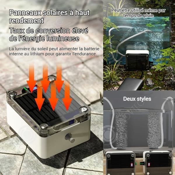 INN Solardrivna syre-pump 4W 6L/min 5200mAh uppladdningsbar justerbar bärbar luftpump syreator för akvarium pump