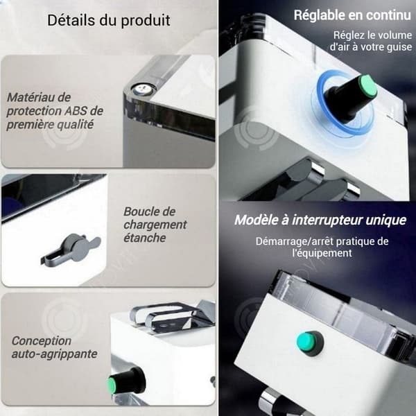 INN Solardrivna syre-pump 4W 6L/min 5200mAh uppladdningsbar justerbar bärbar luftpump syreator för akvarium pump