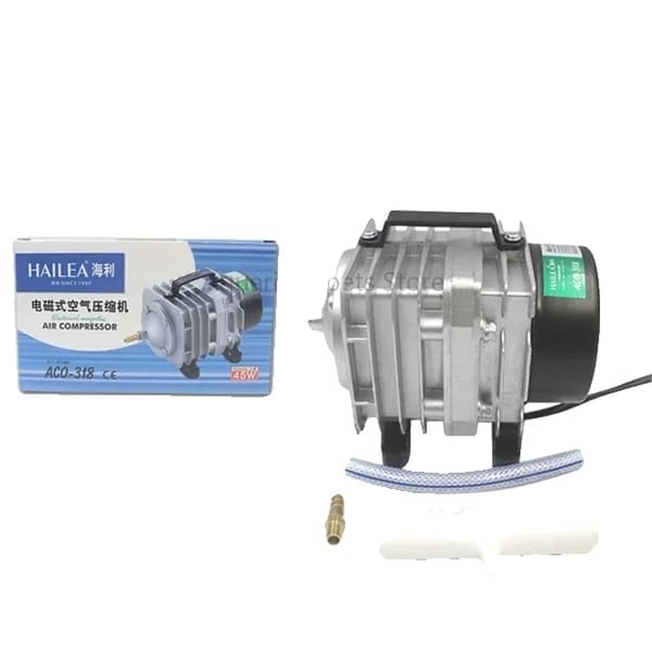 Akvaario Ilmakompressori, 220v Sähkömagneettinen Pumppu, 70L/MIN Ilmastointi, ACO-208 25W, EU-sovitin 220V-50HZ