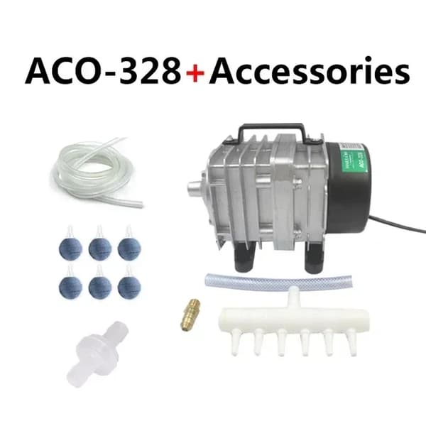 Akvaario Ilmakompressori, 220v Sähkömagneettinen Pumppu, 70L/MIN Ilmastointi, ACO-208 25W, EU-sovitin 220V-50HZ