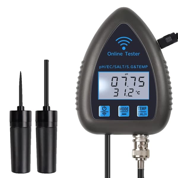 Vandkvalitetsmonitor, pH/EC/SALT/S.G/Temperaturmåling, Bluetooth-aktiveret,Stil 1