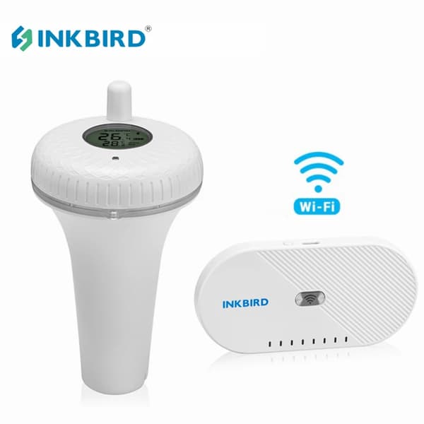 Flytande Pooltermometer, Noggrann Temperaturmätning, Trådlös 300ft Räckvidd,P02B och Gateway