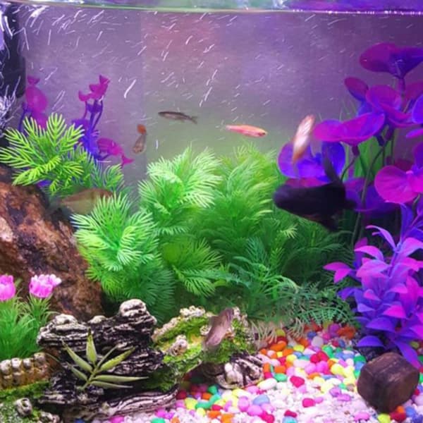 Slittålig Konstgjord Akvarium Plast Växt Dekoration