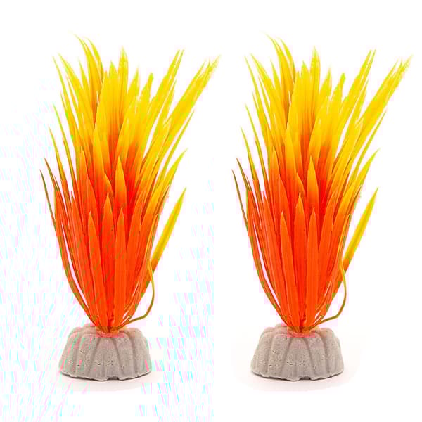 2-pack Akvarieväxt / inredning akvarium - Sjögräs Röd/Orange