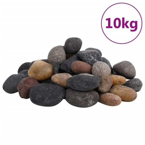vidaXL Kiillotetut kivet 10 kg monivärinen 5-8 cm