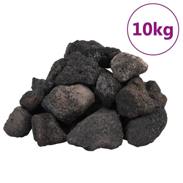 vulkanske sten 10 kg 5-8 cm sort