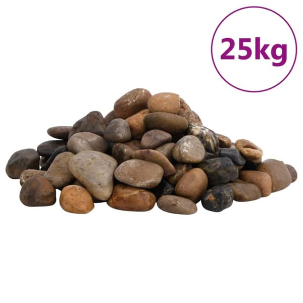 polerede småsten 25 kg 2-5 cm flerfarvet