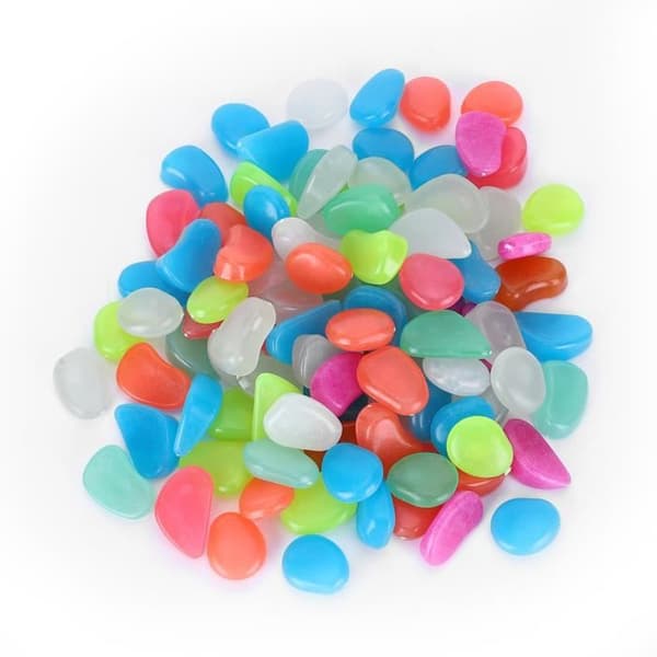Atyhao Fluorescerande Pebbles Fisk Fluorescerande Ljus Lysande Pebbles Lysande Stenar för Pet Shop Dekoration Big Bag