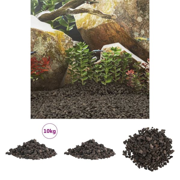 The Living Store Lavagrus 10 kg svart 1-2 cm - Akvarieprydnader