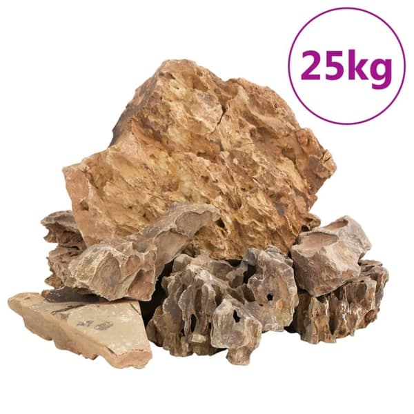 The Living Store dragesten 25 kg 5-30 cm brun - Pynt til akvarier