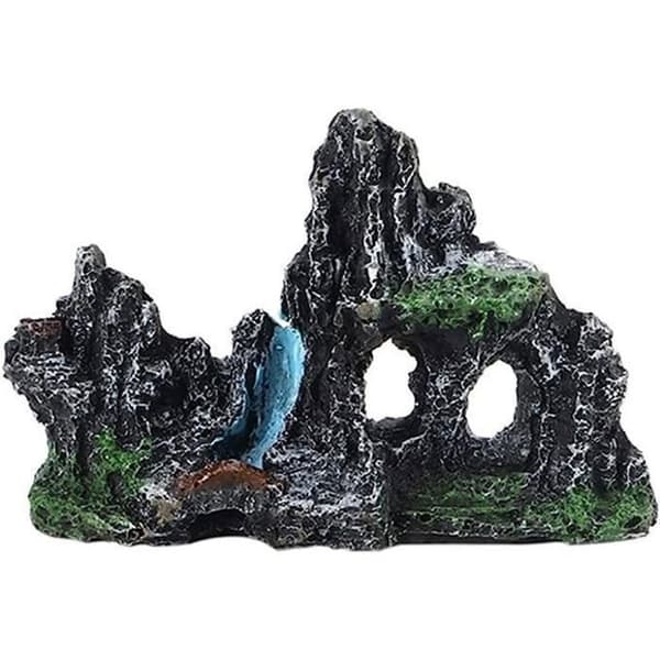 Akvariumprydnad - 2st Mountain View Aquarium Rockery Gömma Grotta Träd Aquarium Ornament Dekoration