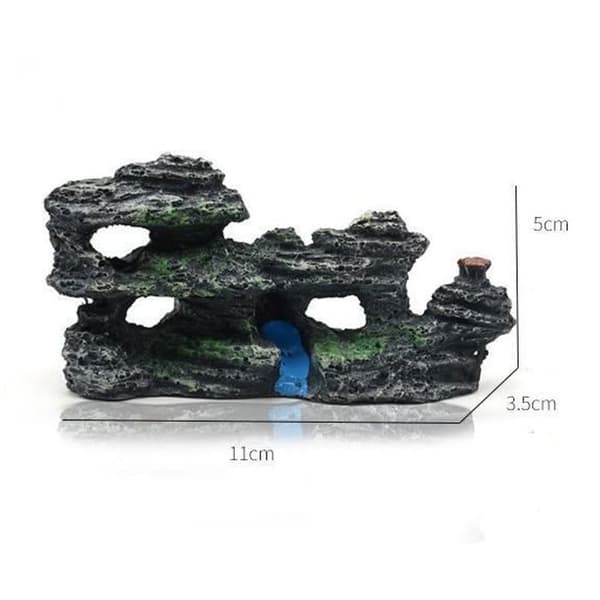 Akvariumprydnad - 2st Mountain View Aquarium Rockery Gömma Grotta Träd Aquarium Ornament Dekoration