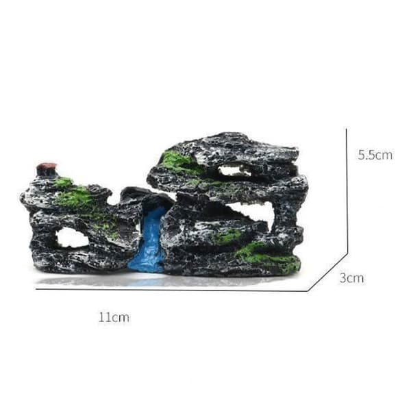 Akvariumprydnad - 2st Mountain View Aquarium Rockery Gömma Grotta Träd Aquarium Ornament Dekoration