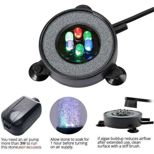 6 LED Aquarium Lamp - DELAMAN - Färgglad och vattentät belysning - Plast + Dinas - Kallt vatten fisk