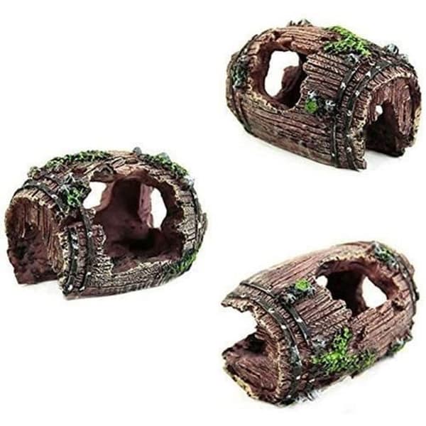 Dekoration för akvarium i resin - Röd - Fatgrotta - 9,5 x 7 x 5 cm