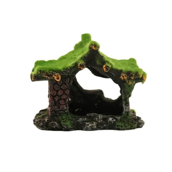 Akvariumprydnad - giftfri harts Fish Tank Moss Cottage Ornament Landskapsdekoration