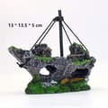 Miniatyrbild 2 av 4: Akvariumskepp Akvariumvrakdekoration konstharts Piratskepp Medium 13,5 x 5,5 x 13 cm