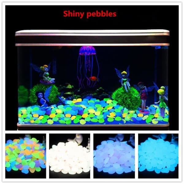 100 st fluorescerande sten småsten Pebbles för akvarium heminredning Mörk lila
