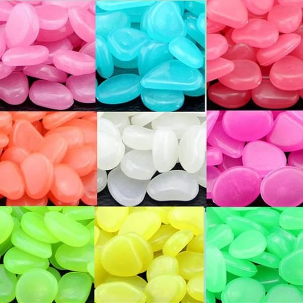100 st fluorescerande sten småsten Pebbles för akvarium heminredning Mörk lila
