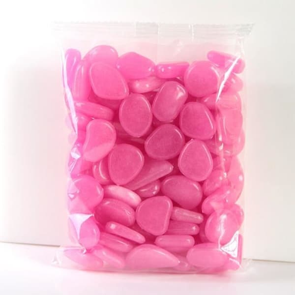 100 st fluorescerande sten småsten Pebbles för akvarium heminredning Mörk lila
