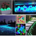 Miniatyrbild 1 av 3: EBUY® 100-pack av lysande konstgjorda stenar Glittrande Stenar Akvarium - trädgårdsdekoration