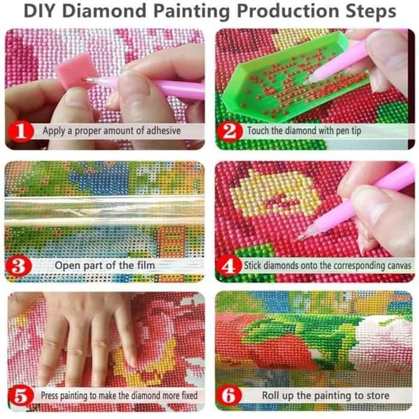 Diamantmålning - Flerfärgad - 30x40cm - 5D DIY - Komplett kit - Heminredning
